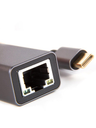 Кабель-переходник USB 3.1 Type-C -- RJ-45 1000Mbps Ethernet, Aluminum Shell, 0.15м VCOM DU320M