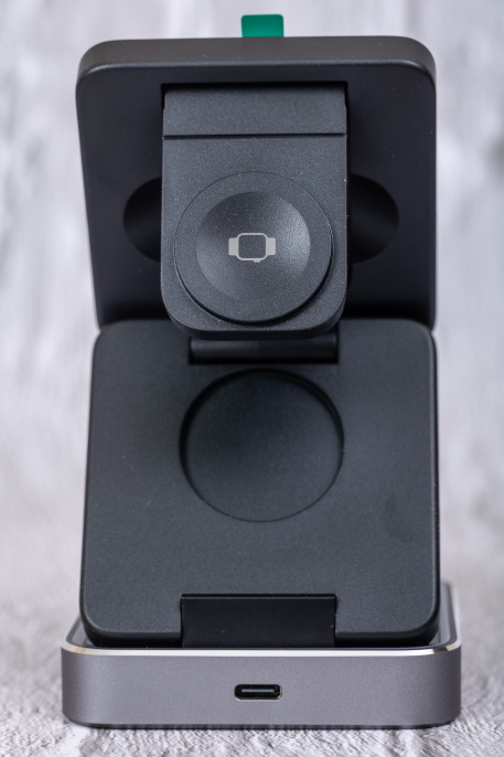 Беспроводное зарядное устройство CABLETIME CE12B (CT-WPG01-PG) 3-в-1, Qi-зарядка, 15 Вт, автодержатель, быстрая зарядка