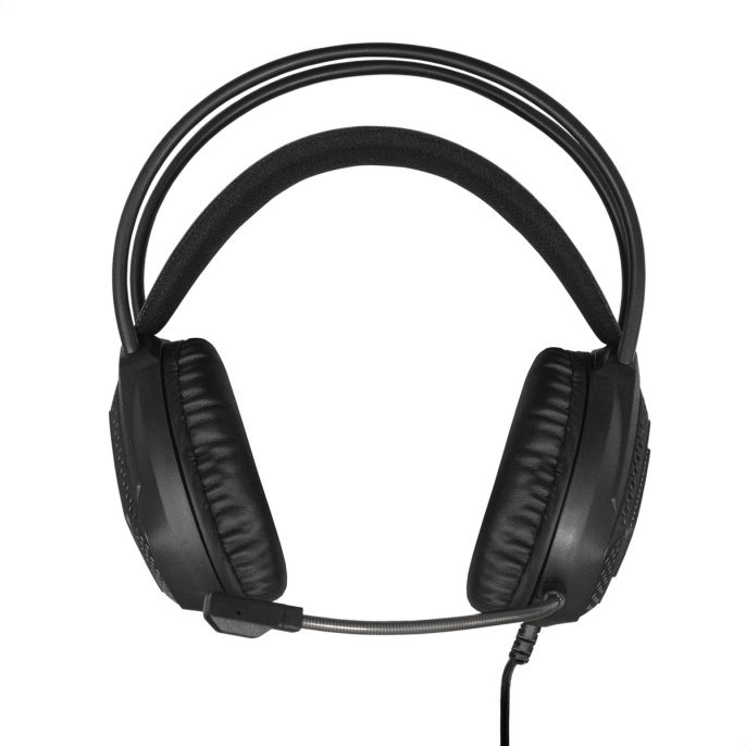 Полноразмерные игровые наушники с микрофоном (гарнитура) ExeGate Cosmos HS-704GL (регулировка оголовья, гибкий дежатель микрофона, объемный звук 7.1, длина кабеля 2.5м, динамик 50мм, 20-20000Гц, RGB подсветка, USB интерфейс, регулировка громкости, Color B