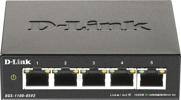 Коммутатор D-Link DGS-1100-05V2/A1A (L2) 5x1Гбит/с настраиваемый
