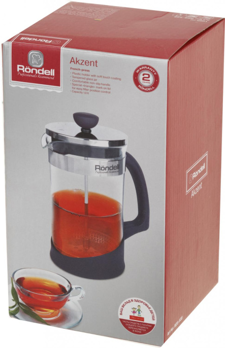 Френч-пресс Rondell Akzent RDS-938, 1л, фиолетовый