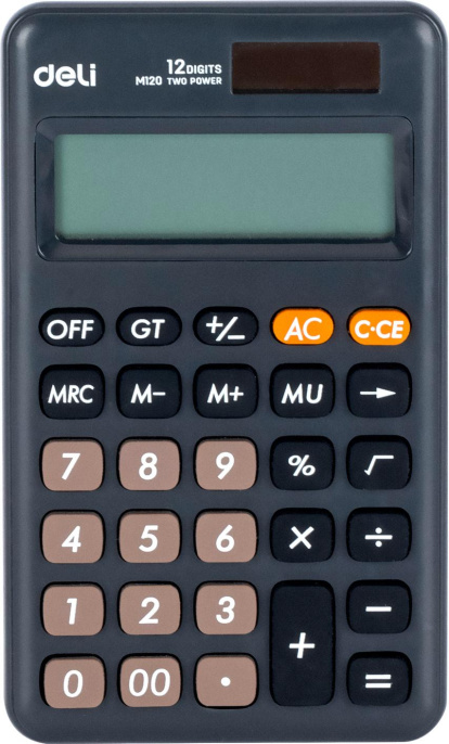 Калькулятор Deli EM120BLACK,  12-разрядный, черный