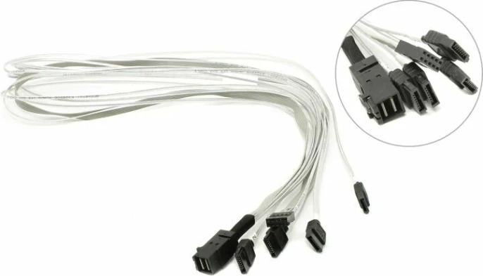 Кабель Adaptec /LR-Link SFF-8643 - 4SATA / ACK-I-HDmSAS-4SATA-SB-0.8M / 2279800-R 0.8м / LRSF43ST8P-0.8M/ CBL-00115-01-A-R