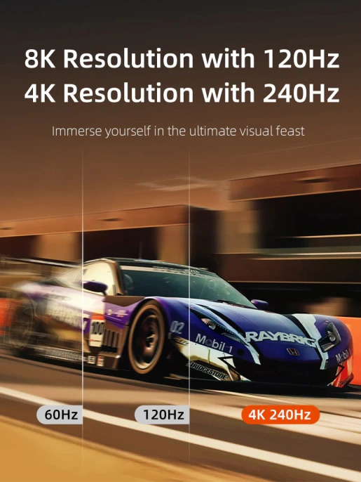 Кабель CABLETIME CD13L (CT-DP16K-AG2) 2 м, DisplayPort 2.1 16K@60Hz 8K@120Hz 4K@240Hz 80Гбит/с