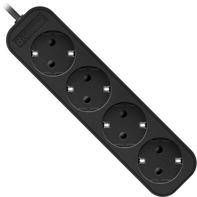 Сетевой удлинитель Defender M418, 1.8м, черный [99325]