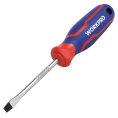 Отвертка WorkPro WP221013 (шлицевая, хром-ванадиевое лезвие, черный магнитный наконечник, эргономичная ручка для удобного захвата)