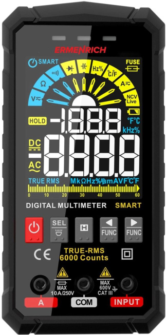Мультиметр Ermenrich Zing TC26 цифровой черный 82987
