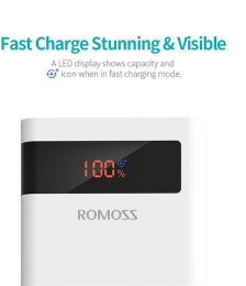 Мобильный аккумулятор Romoss Sense 8P+ 30000mAh QC3.0 18W 3A 2xUSB-A/USB-C белый