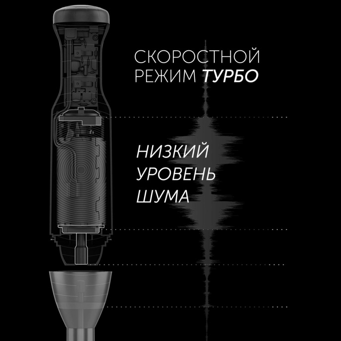 Блендер Polaris PHB 1065, погружной, черный/серебристый