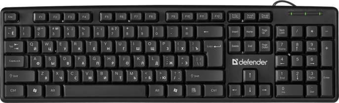 Клавиатура Defender HB-520, USB, мембранная, черный [45522]