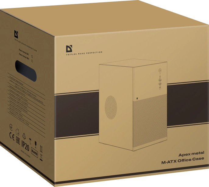 Корпус компьютерный Defender Apex Metal белый, mATX,Type C 3.0 ,USB3.0 25022