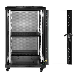 Шкаф телекоммуникационный 19" напольный 18U ExeGate EC-FS-18U.600.800.G.BLACK 19”, 18U, 600x800x987mm ШхГхВ , передняя дверь закаленное стекло, задняя перфорированная дверь, EX300402RUS