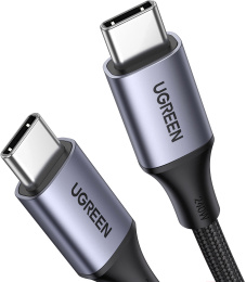 Кабель UGREEN US535 90440 USB-C to USB-C 240WPD Fast Charging Cable в оплетке. Длина: 2 м. Цвет: серый космос