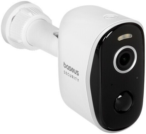 Видеокамера Baseus S0TZ002130 Security N1 Plus 2K White S0TZ00 разрешение: 2304x1296, поле зрения: 145°, ночное видение: ИК и цветное, подключение: Wi-Fi 2.4 ГГц, Bluetooth, защита: IP67, двусторонний звук, резьба штатива: 1/4", питание: аккумулятор 96