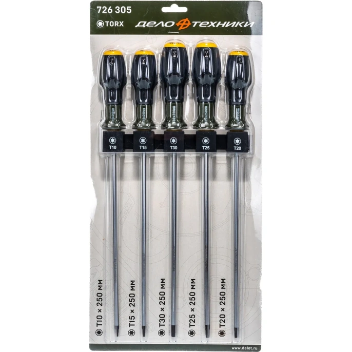 Набор отверток Дело Техники TORX, длина 250 мм, 5шт. 726305