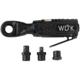 Пневматическая трещотка WIEDERKRAFT со сменными приводами 1/4", 3/8", привод для бит 1/4", 6.3 мм WDK-21340