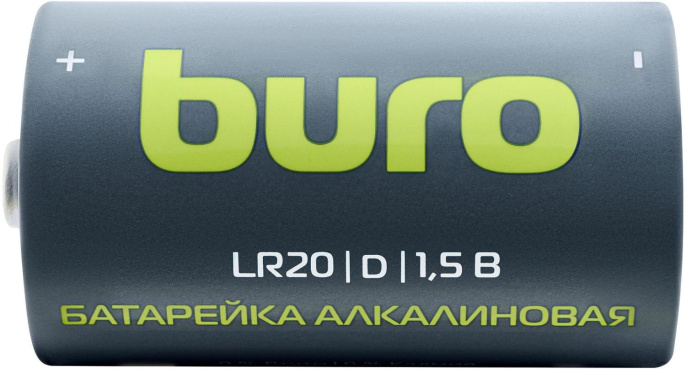 D Батарейка Buro Alkaline LR20,  2 шт. 18000мAч