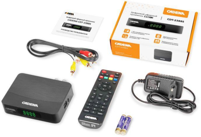 Ресивер DVB-T2 Cadena CDT-2388S,  черный