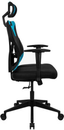 Кресло игровое Aerocool Guardian, экокожа/сетка, до 150кг, мультиблок, регулируемые 2D подлокотники, черный/голубой