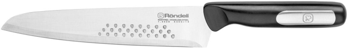 Нож кухонный Rondell Bayoneta RD-1570, поварской, 200мм, заточка прямая, стальной, черный