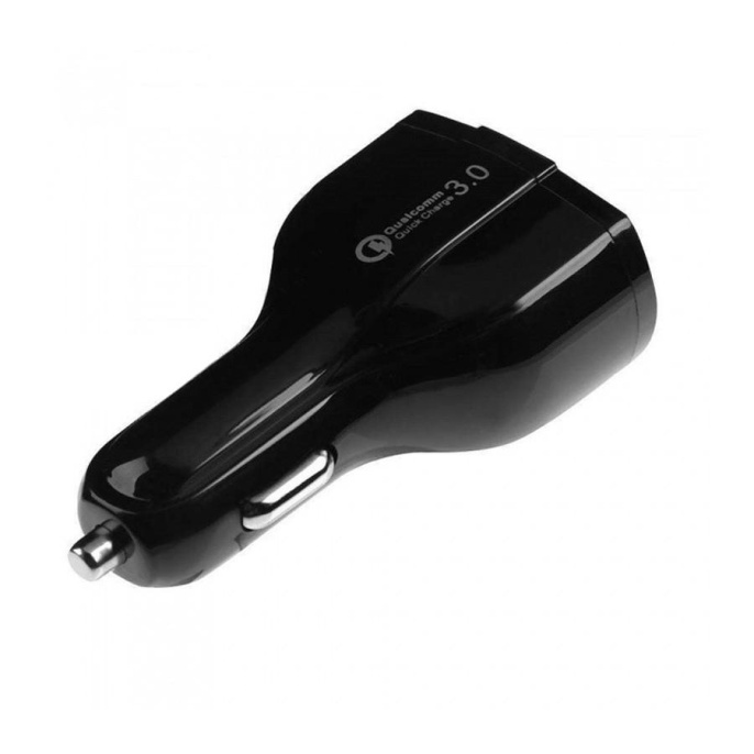 ORIENT CAR QC-12V3W Автомобильное зарядное устройство с функцией быстрой зарядки{поддержка Quick Charge 3.0, 3xUSB-A: QC выход - 5В,3.0A/ 9В,1.67А/ 12В,1.25А; 2,3 выходы - 5В,3.5А} черный