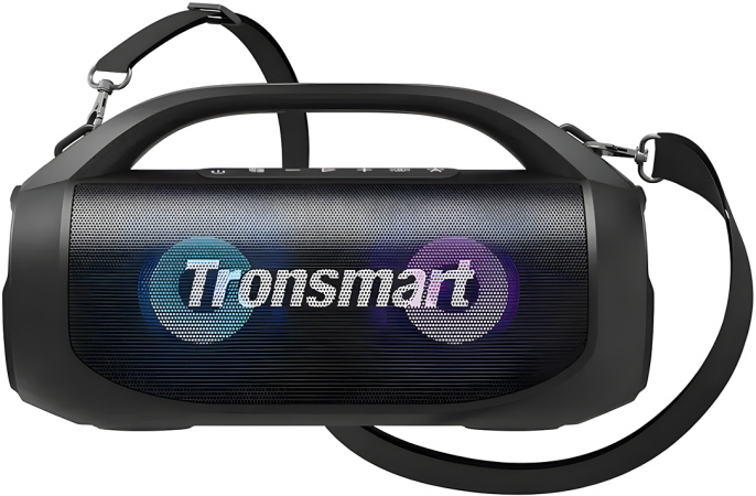 Портативная колонка Tronsmart Bang SE 40W стереозвук, IPX6, Bluetooth 5.3, ультрапортативная с ручкой и съемным ремешком, 3 режима освещения, 60 Гц – 20 кГц, 24 часа