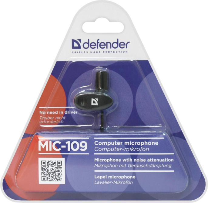 Микрофон Defender MIC-109,  черный [64109]