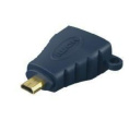 Адаптер CABLETIME CP42U (AV599-HA16R-GB) Micro HDMI D M / HDMI F, с кольцом, позолоченный, темно-синий, 4K/1080P