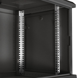 Шкаф телекоммуникационный 19" настенный 9U ExeGate EC-WM-9U.450.M.BLACK (19”, 9U, 600x450x500mm (ШхГхВ), передняя дверь металл, съемные боковые панели, пыле- и влагозащита IP23, черный RAL 9004) EX298619RUS