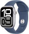 Смарт-часы Apple Watch SE 2024 A2722 40мм OLED корп.серебристый Sport Band рем.синий разм.брасл.:130-180мм MXEC3LL/A