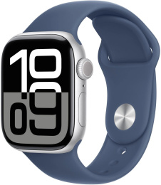 Смарт-часы Apple Watch SE 2024 A2722 40мм OLED корп.серебристый Sport Band рем.синий разм.брасл.:150-200мм MXED3LL/A