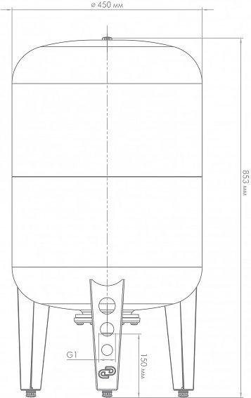 Гидроаккумулятор Джилекс ВП 100 к 100л 8бар голубой (7106)