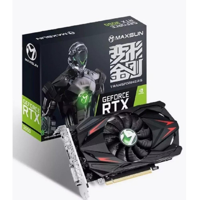 Видеокарта MAXSUN MS-RTX3050 Transformer 6G S0 6Gb GDDR6, 96bit, 1042-1470Mhz, DP/HDMI/DVI, 130W Ret 6940709610183 MS-RTX3050 Transformer 6G T0