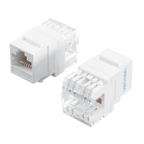Модуль Vention Keystone Jack Cat.6 неэкранированный 180 градусов Белый (IRHW0)