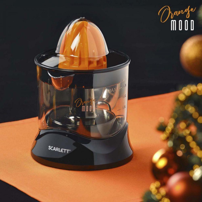 Соковыжималка Scarlett SC-JE50C09, цитрусовая, черный и оранжевый