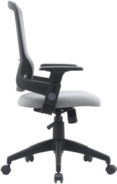 Кресло Cactus CS-MC313-BKGY, сетка/ткань, до 100кг, топ-ган, регулируемые 1D подлокотники,  серый