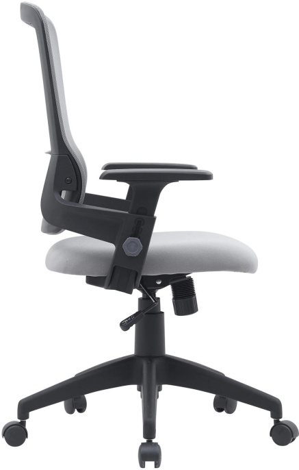 Кресло Cactus CS-MC313-BKGY, сетка/ткань, до 100кг, топ-ган, регулируемые 1D подлокотники,  серый