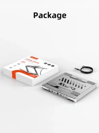 Подставка CABLETIME CS51S (CT-LSH01-AS) для ноутбука с вращением на 360° и концентратором 6-в-1