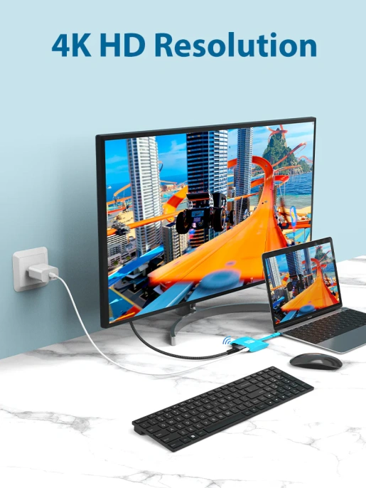Док-станция Switch CABLETIME CB40U CT-SHUB31-PBU для Nintendo Switch OLED 3 в 1 USB C HUB Blue