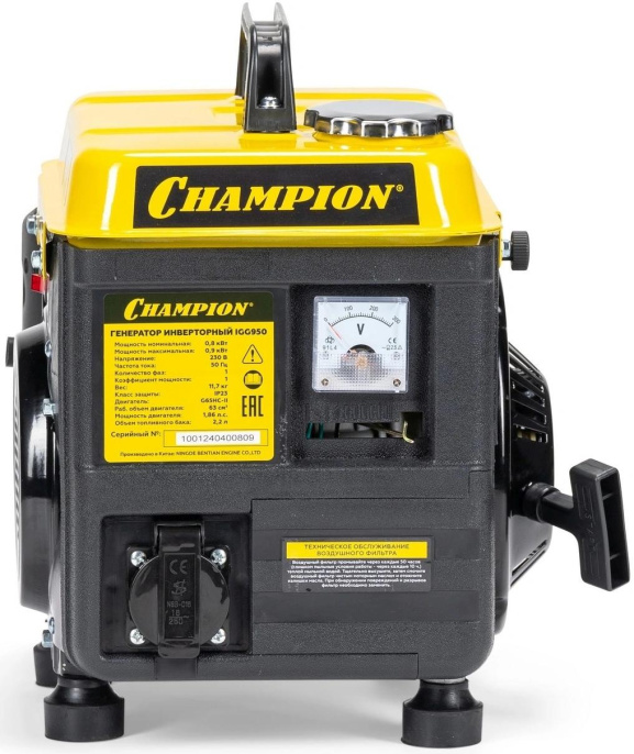 Бензиновый генератор CHAMPION PNIGG950, 220/12 В, 0.9кВт