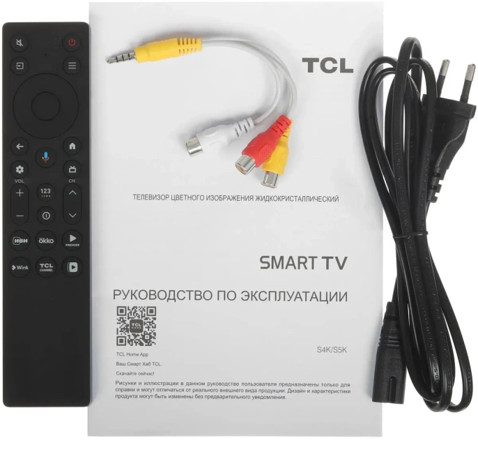 32" Телевизор TCL 32S5K-UZ QLED, FULL HD, СМАРТ ТВ, Google TV, черный