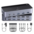 Переключатель UGREEN AK703 85100 HDMI KVM Dual Display Switcher 2 In 2 Out. Цвет: серый космос