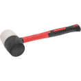 Kranz KR-12-8154 Киянка резиновая 680 г, черно-белая резина, фибергласовая рукоятка