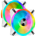 Кулер для корпуса Case Cooler Corsair iCUE QL140 RGB 140mm 140x140x25mm, 4-pin PWM, RGB, 50.2CFM, 26dBA, 1250RPM, White, 2pcs CO-9050106-WW