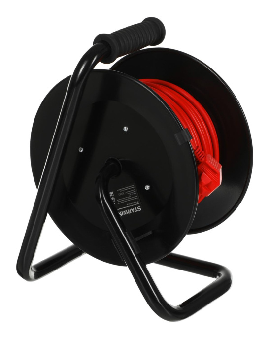 Удлинитель силовой StarWind ST-PSR4.40/G-16, розеток 4шт, 3x2.0 кв.мм, 16A, 40м, ПВС, катушка, оранжевый