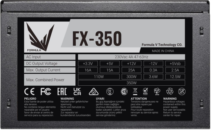 Блок питания Formula FX-350, 350Вт, 120мм, черный, retail