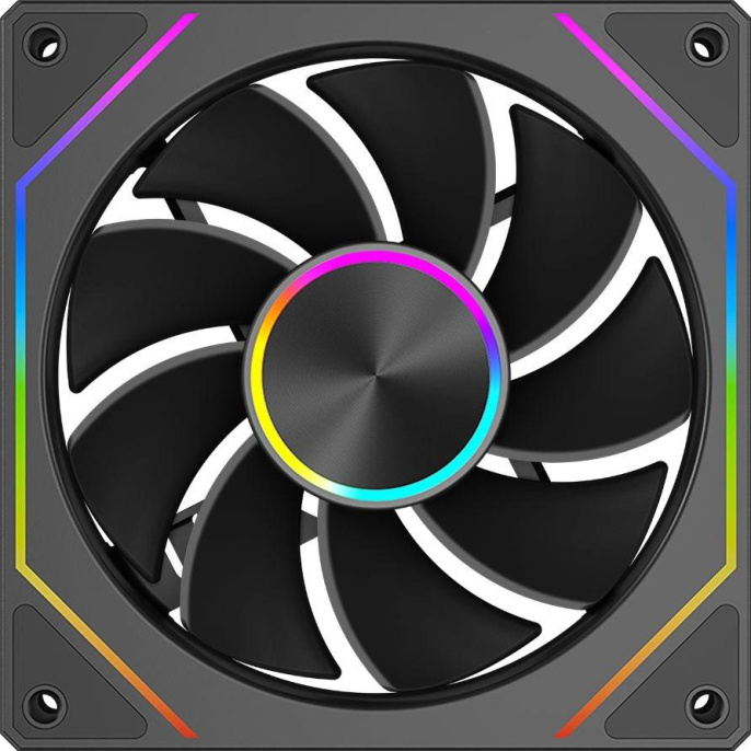 Вентилятор PCCOOLER FG120R Reverse, 120мм, 4-pin, 1800об/мин, 15 - 28.4 дБ, ARGB, черный, Ret [fg120r argb bk]