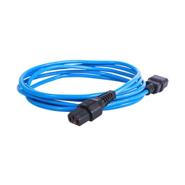 Шнур питания с фиксатором IEC 60320 C13/IEC 60320 C14, 10 А / 250 В 3 х 1,0 , длина 1,8 м, синий R-10-Cord-C13-C14-1.8-Blue