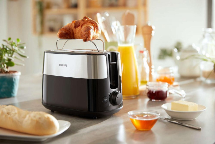 Тостер PHILIPS HD2516,  черный/стальной [hd2516/90]