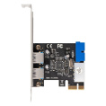 Контроллер ExeGate EXE-342 PCI-E x1 v2.0, 2*USB3.0 ext.+ 1*19pin int. внутренние коннекторы для подключения 2*USB3.0 портов на корпусе , разъем доп.питания, VIA Labs Chipset VL805 EX296209RUS
